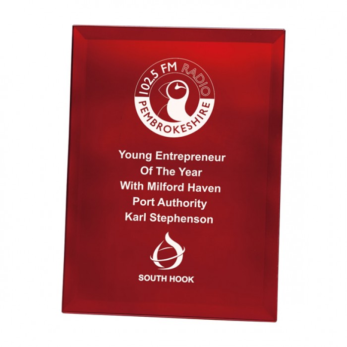RED MIRAGE GLASS AWARD - 180MM (5MM THICK)